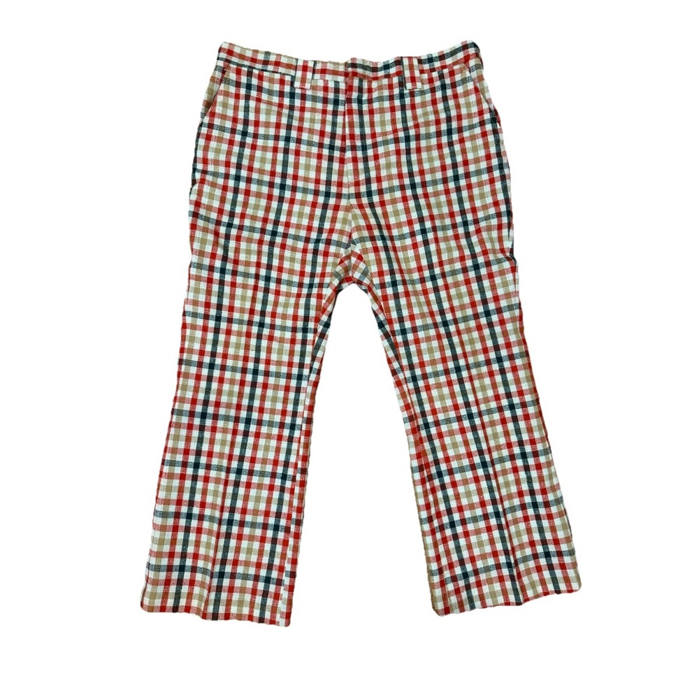 Vintage 70's Haggar Golf Pants Men's 36" x 27"Plaid Flat Front USA Made Slacks